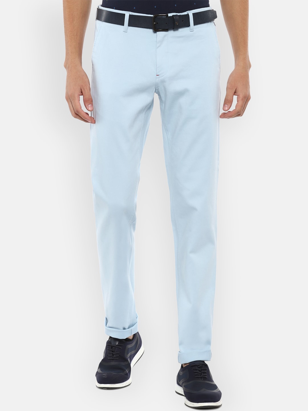 

Louis Philippe Sport Men Blue Textured Slim Fit Trousers