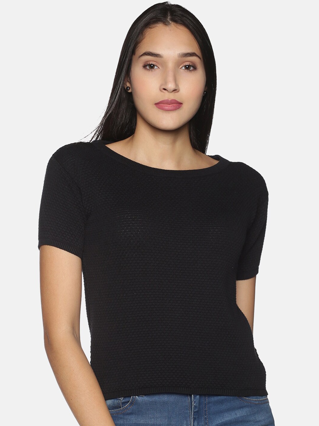 

Blissclub Women Black Pure Cotton Step Out Top