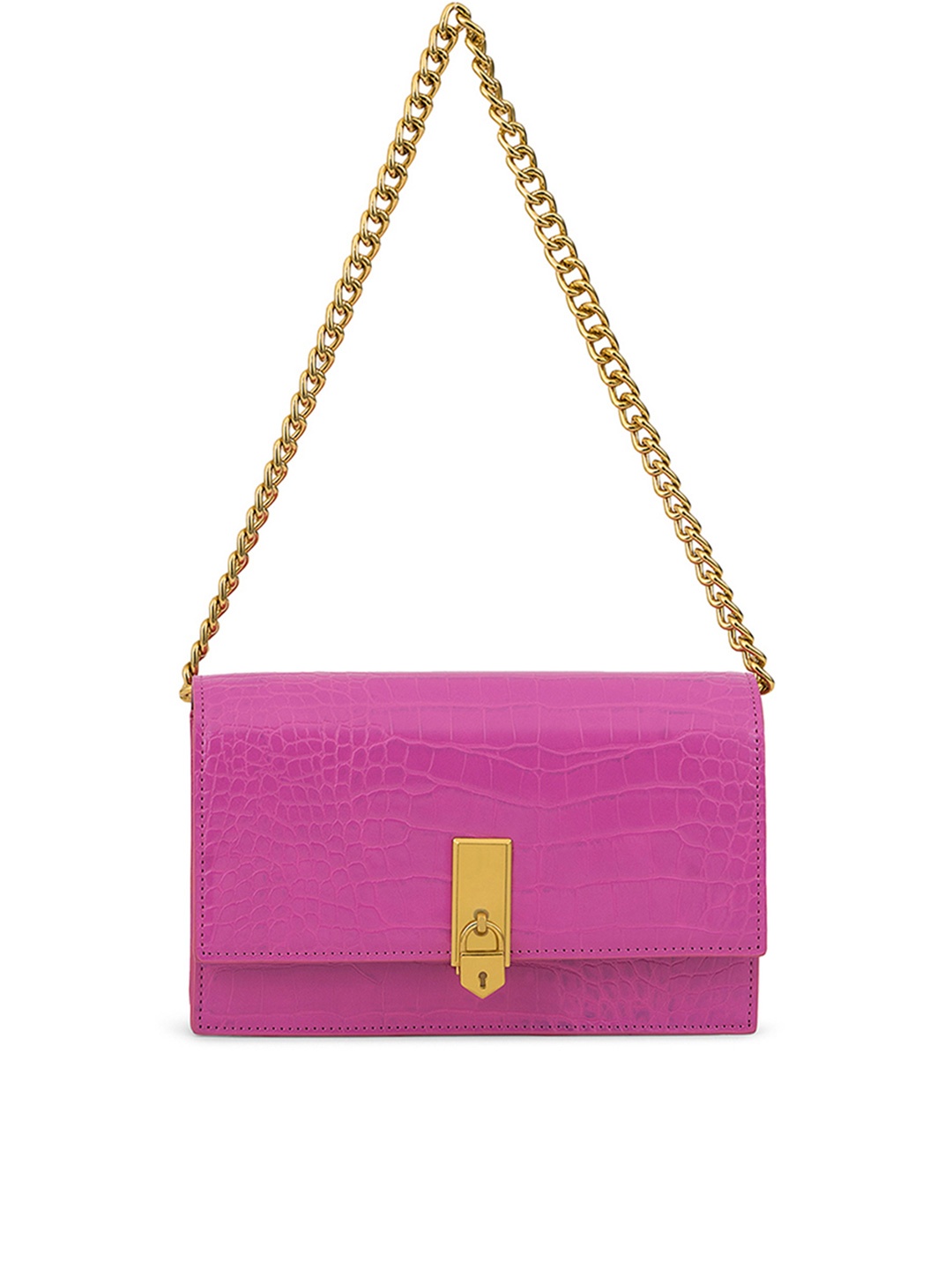 

MIRAGGIO Mila Pink Shoulder Clutch with Chain Detailing