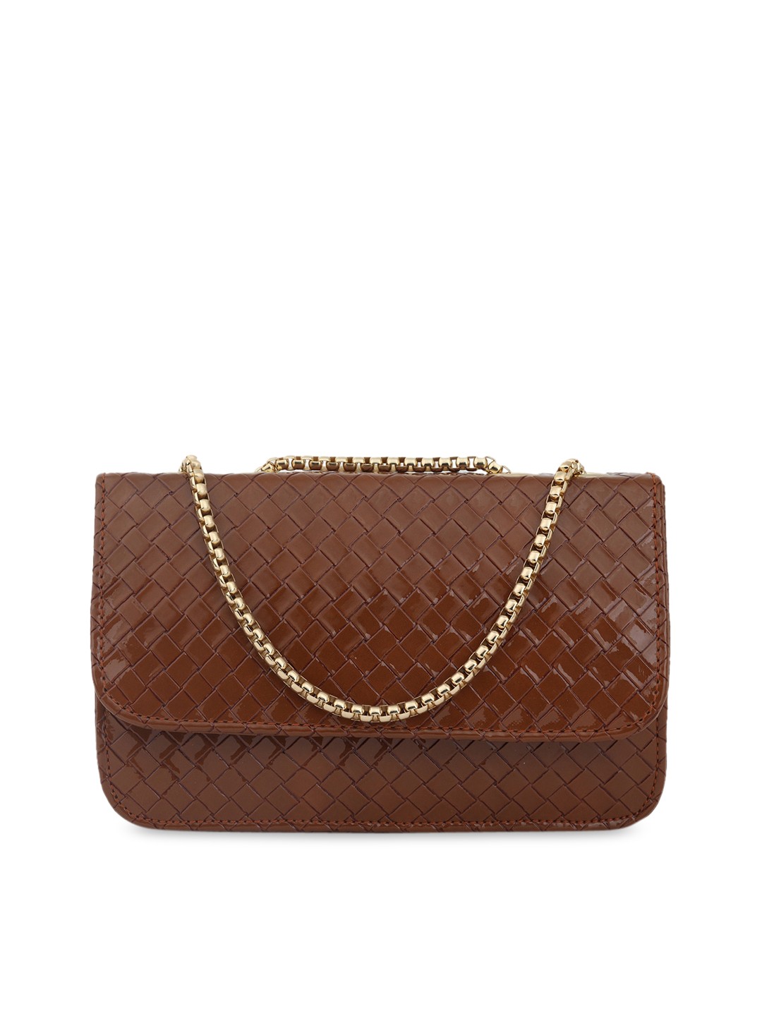 

gaura pakhi Coffee Brown Woven Design Structured Shoulder Bag