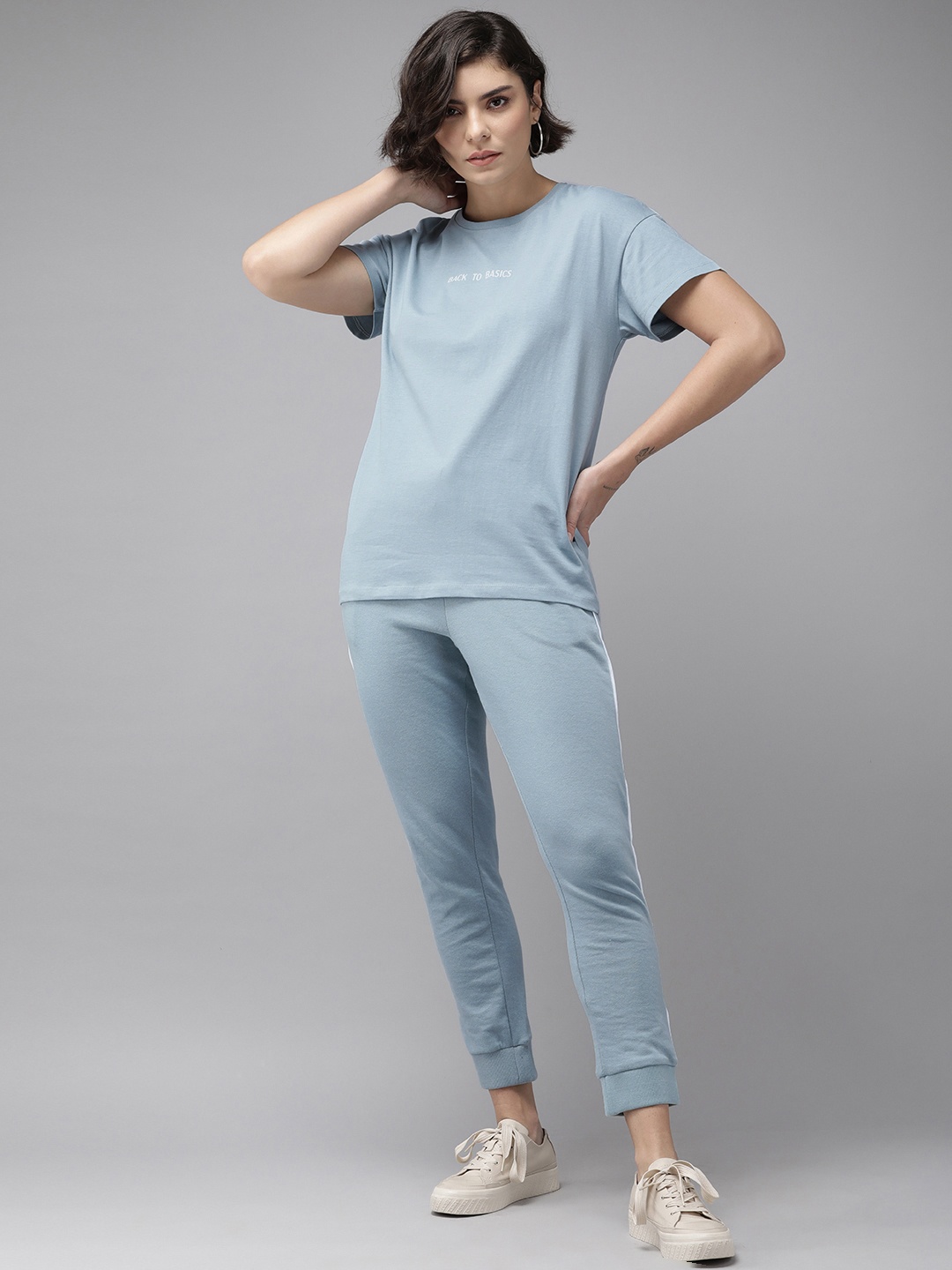 

The Roadster Lifestyle Co. Arctic Blue Track Tribe Solid Co-Ords