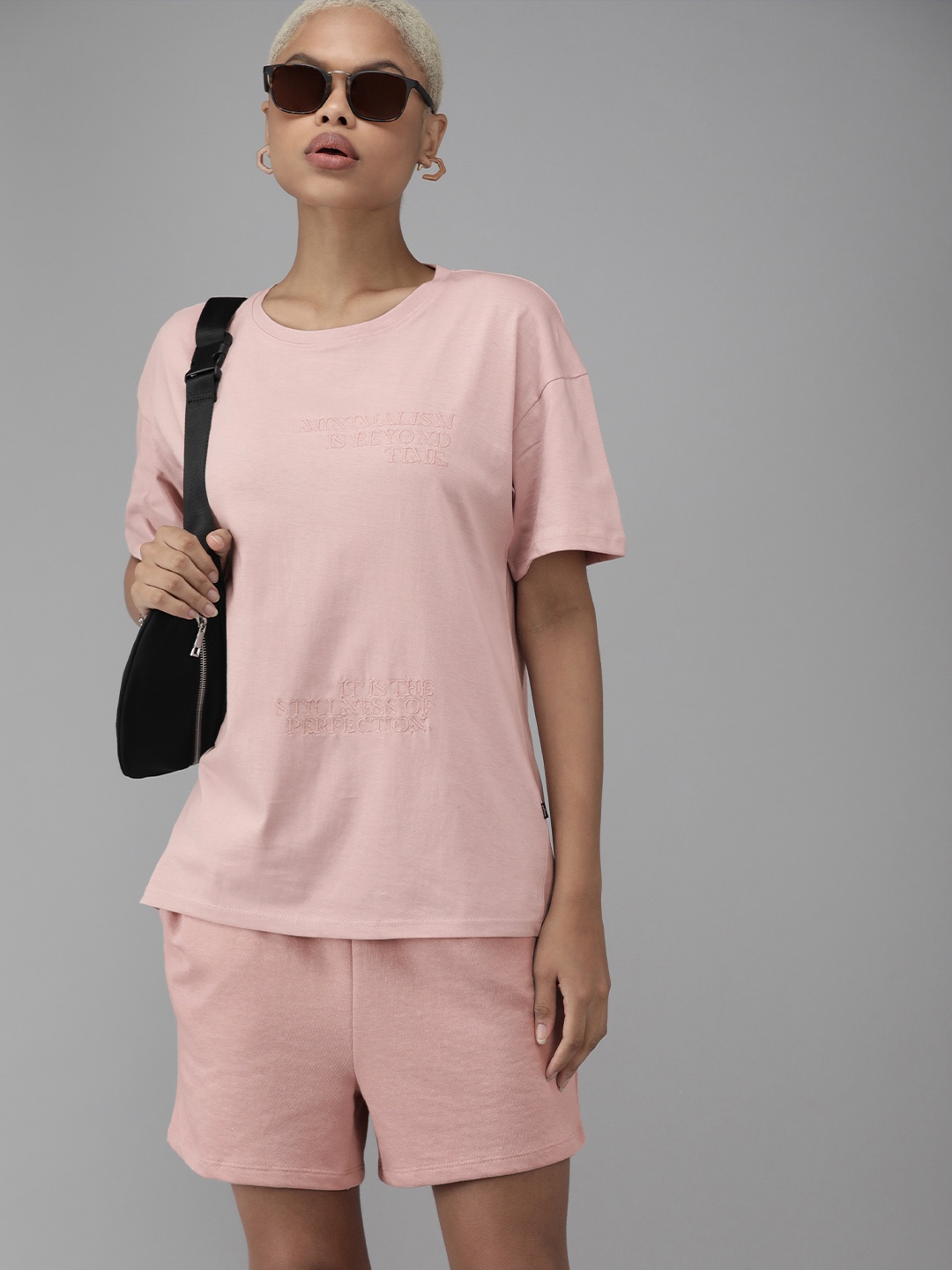 

Roadster The Lifestyle Co Women Purple Embroidered Casual Co-ord Set