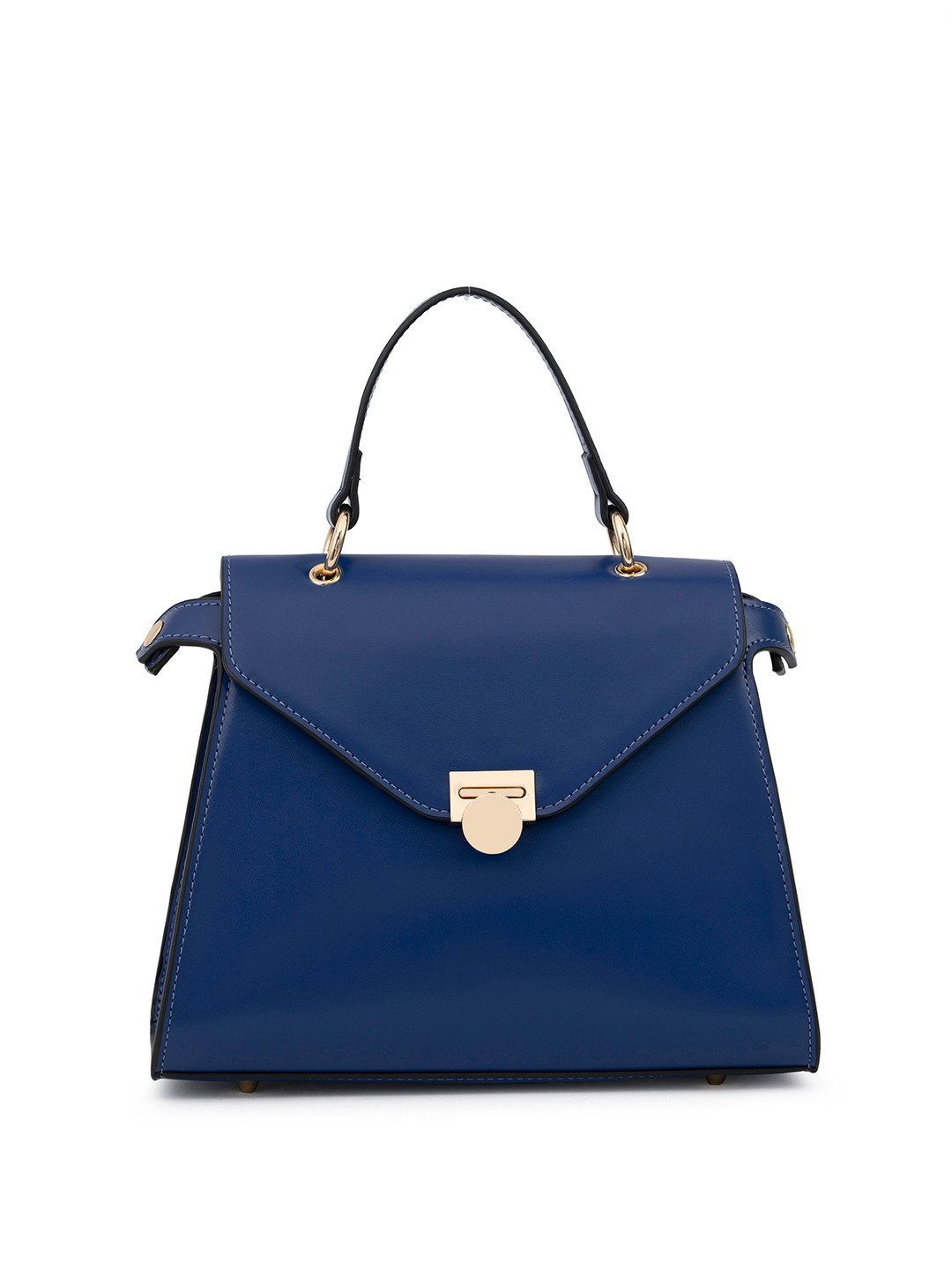 

MIRAGGIO Blue Solid Structured Satchel Bag with Sling Chain