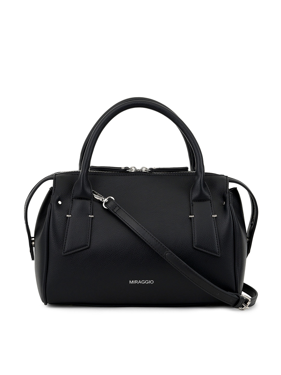 

MIRAGGIO Black Handheld Bag with Sling Strap