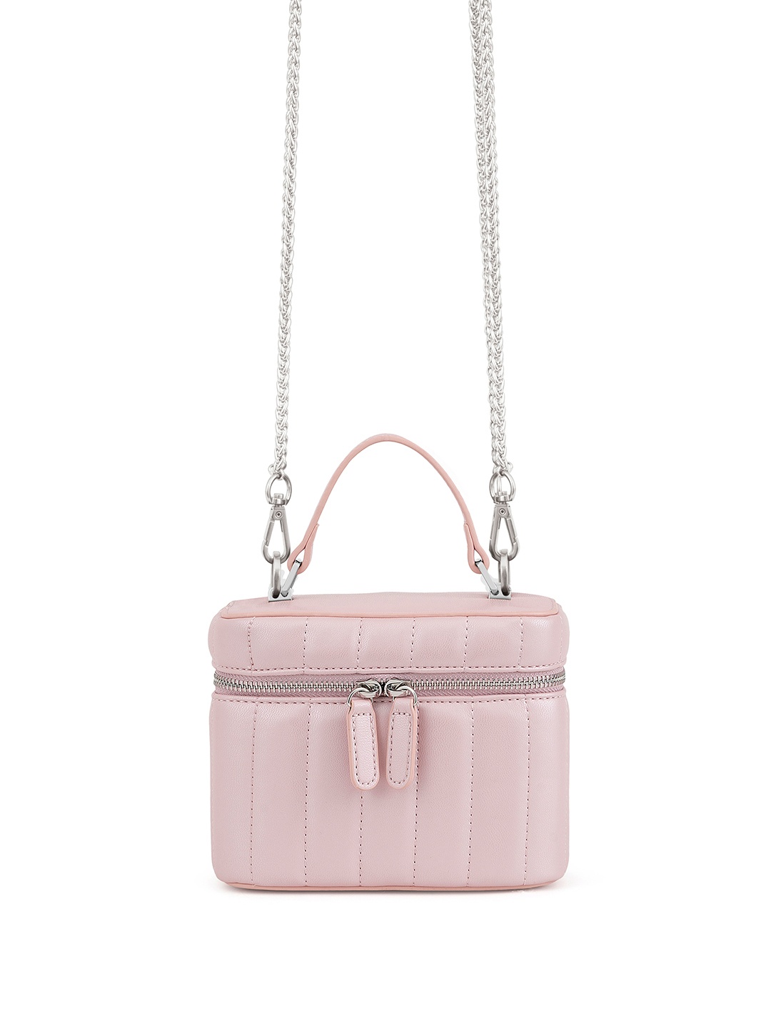 

MIRAGGIO Pink Quilted Structured Sling Bag