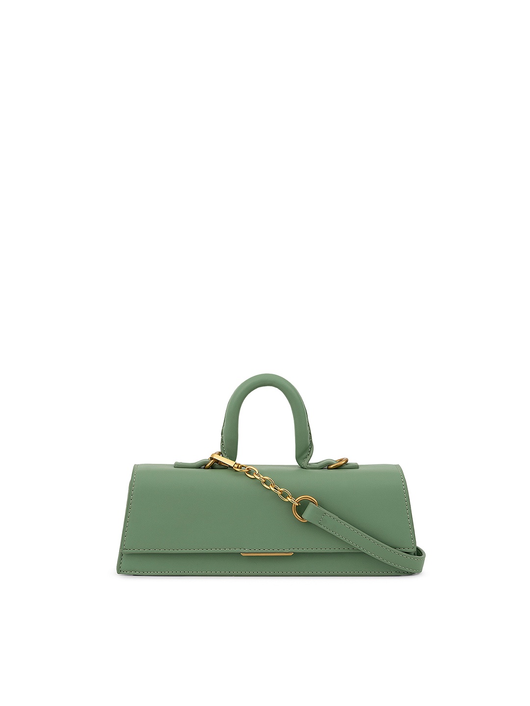 

MIRAGGIO Green Solid Structured Handheld Bag with Shoulder Strap