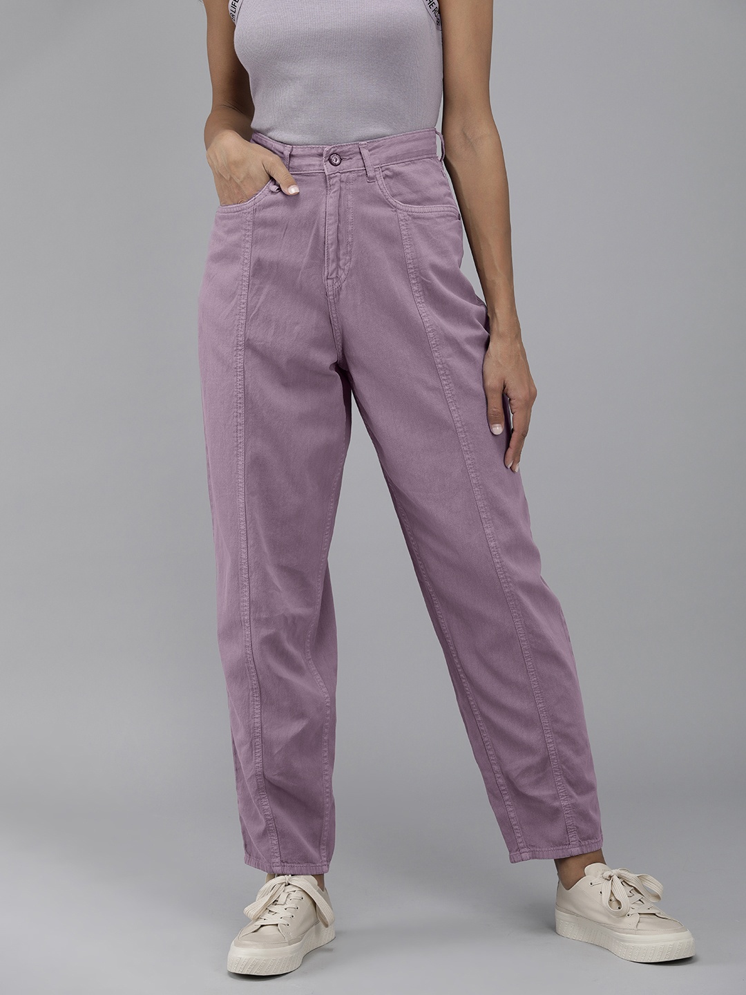 

Roadster Women Purple Stretchable Slouchy Jeans