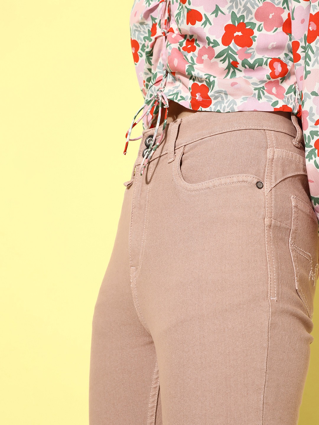 

The Roadster Lifestyle Co. Women Rose Gold High-Rise Stretchable Jeans
