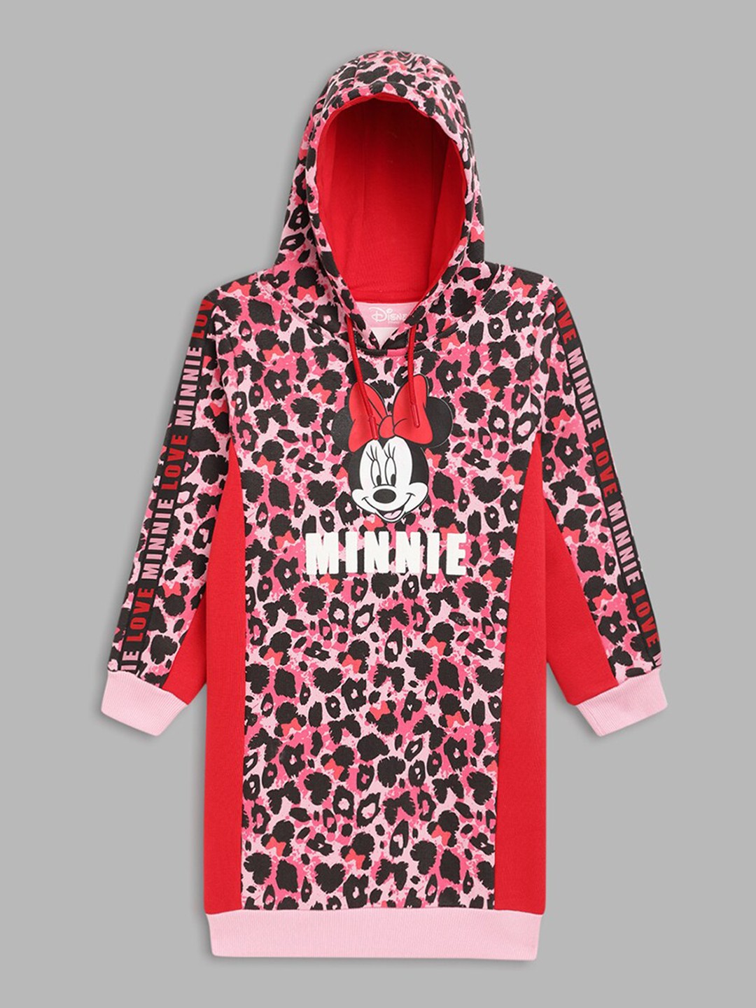 

Blue Giraffe Red & Pink Minnie Mouse Hooded T-shirt Dress