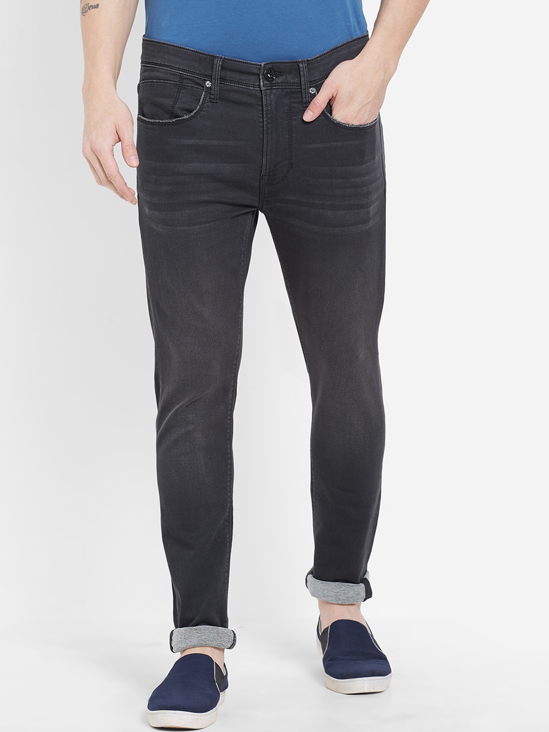 

Pepe Jeans Men Black Super Skinny Fit Low Distress Light Fade Stretchable Jeans