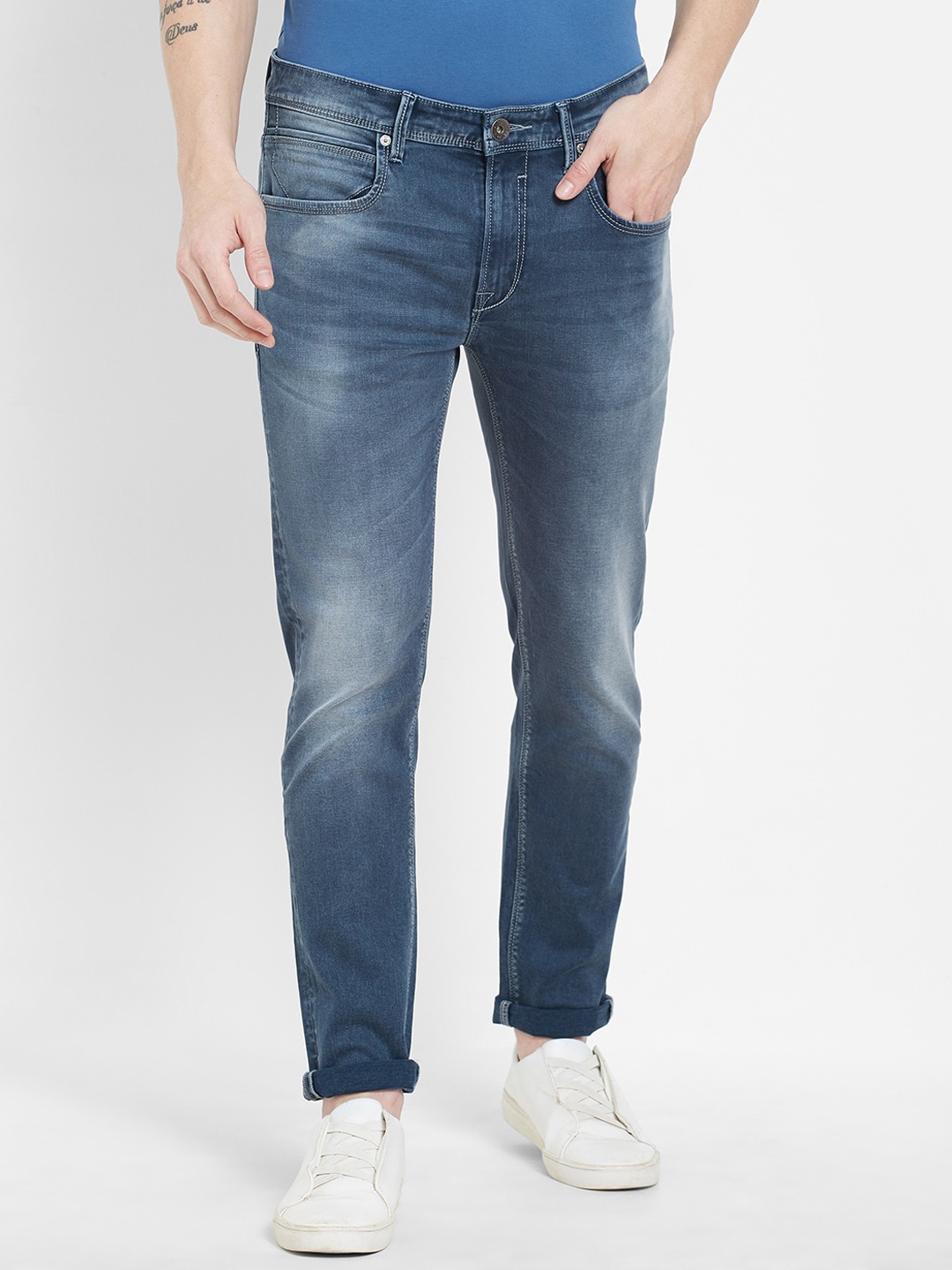 

Pepe Jeans Men Blue Slim Fit Heavy Fade Stretchable Jeans