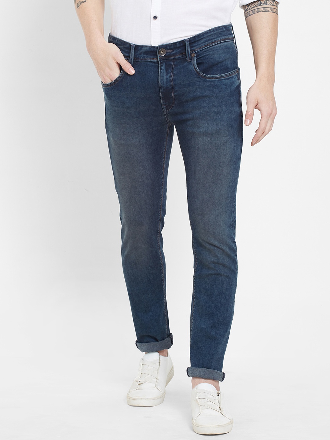 

Pepe Jeans Men Blue Tapered Fit Light Fade Stretchable Jeans