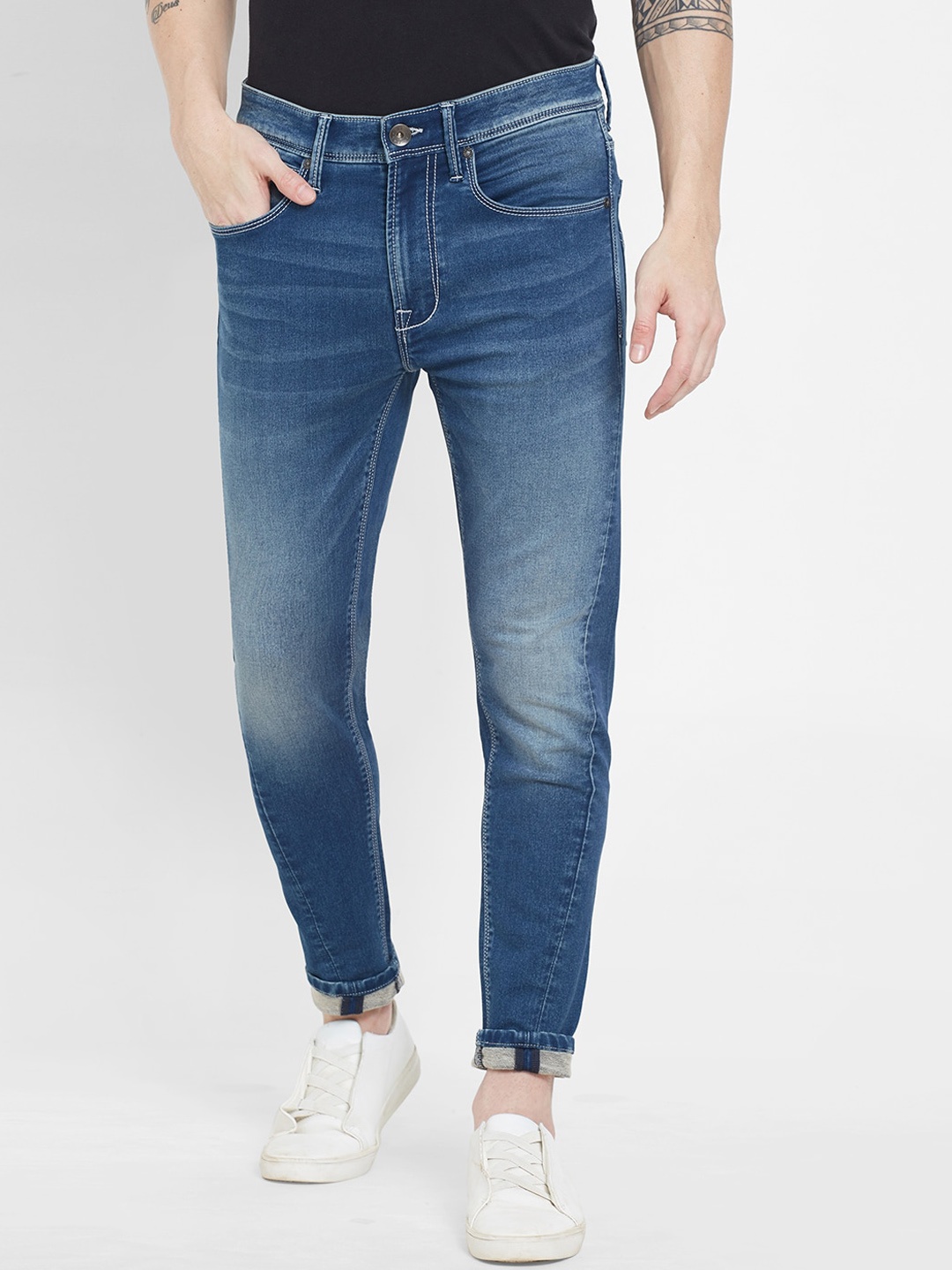 

Pepe Jeans Men Blue Super Skinny Fit Heavy Fade Stretchable Jeans