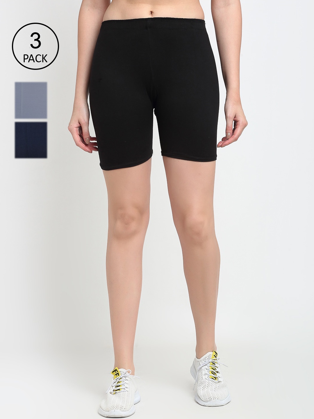

GRACIT Women Grey Biker Shorts