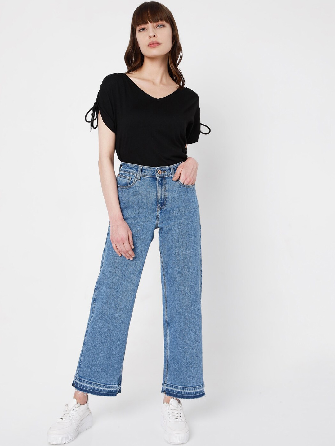 

Vero Moda Women Blue Straight Fit High-Rise Jeans