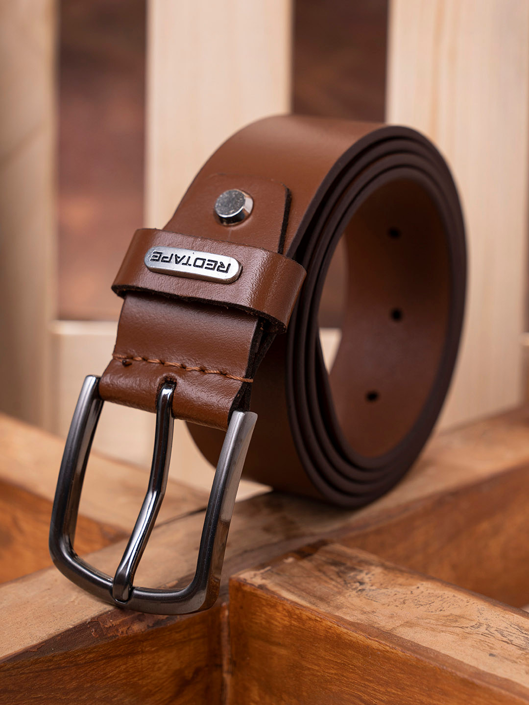 

Red Tape Men Tan Leather Belt