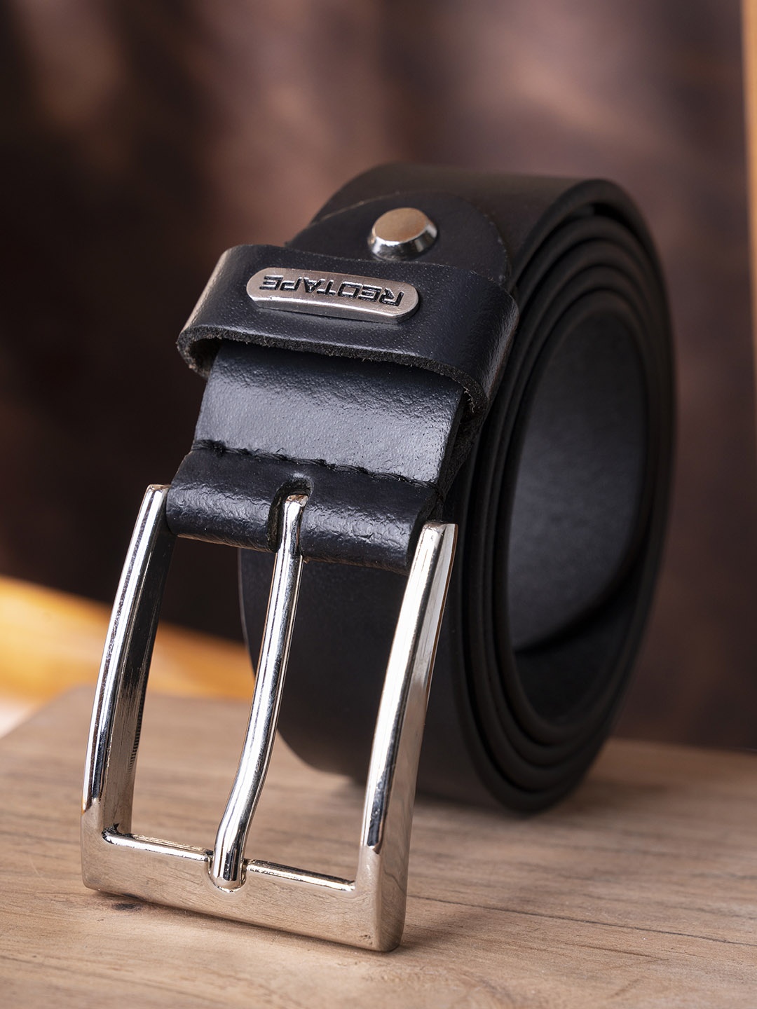 

Red Tape Men Black Leather Belt