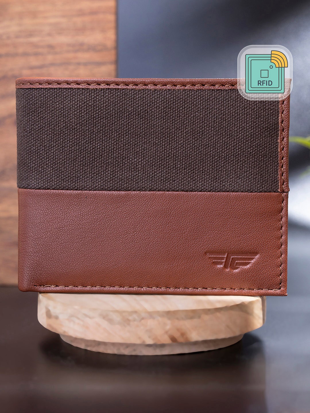 

Red Tape Men Brown Textured Two Fold Wallet