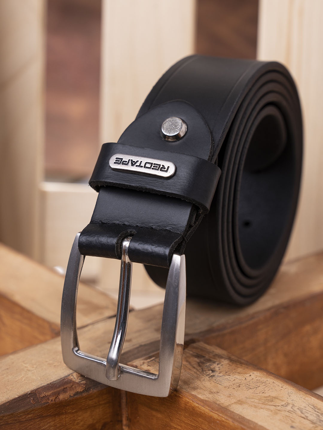 

Red Tape Men Black Leather Belt