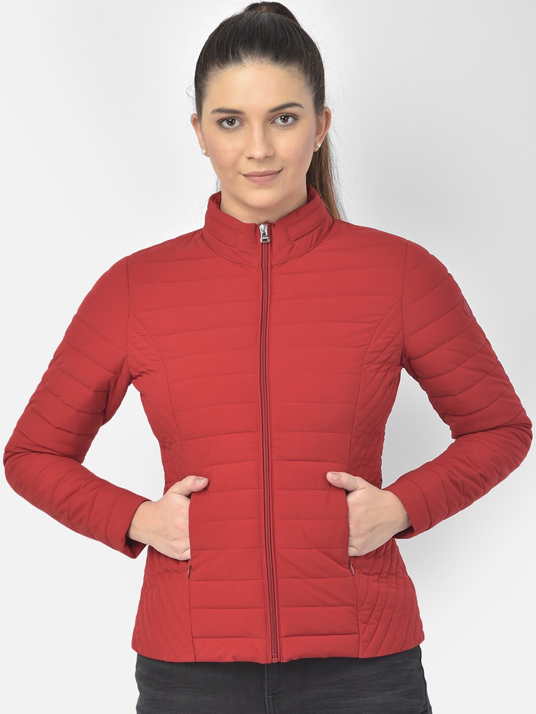

Woods Women Red Water Resistant Padded Jacket