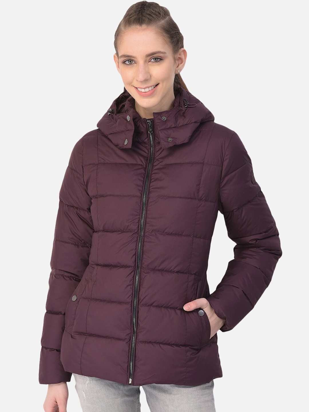 

Woods Women Burgundy Water Resistant Padded Jacket