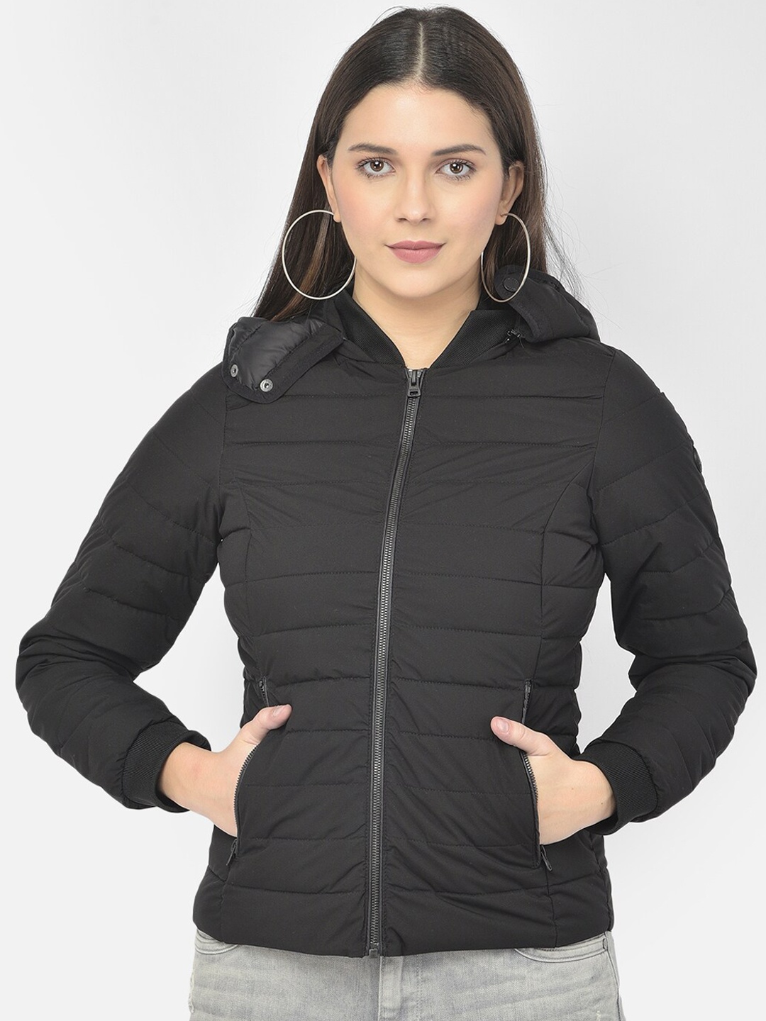 

Woods Women Black Water Resistant Puffer Jacket