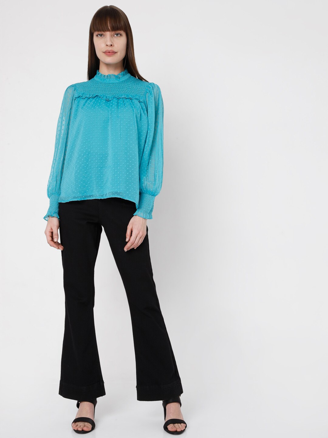 

Vero Moda Blue Blouson Top