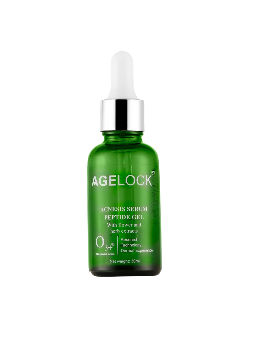 

O3 AgeLock Acnesis Serum Peptide Gel with Flowers & Herb Extract - 30 ml, Green