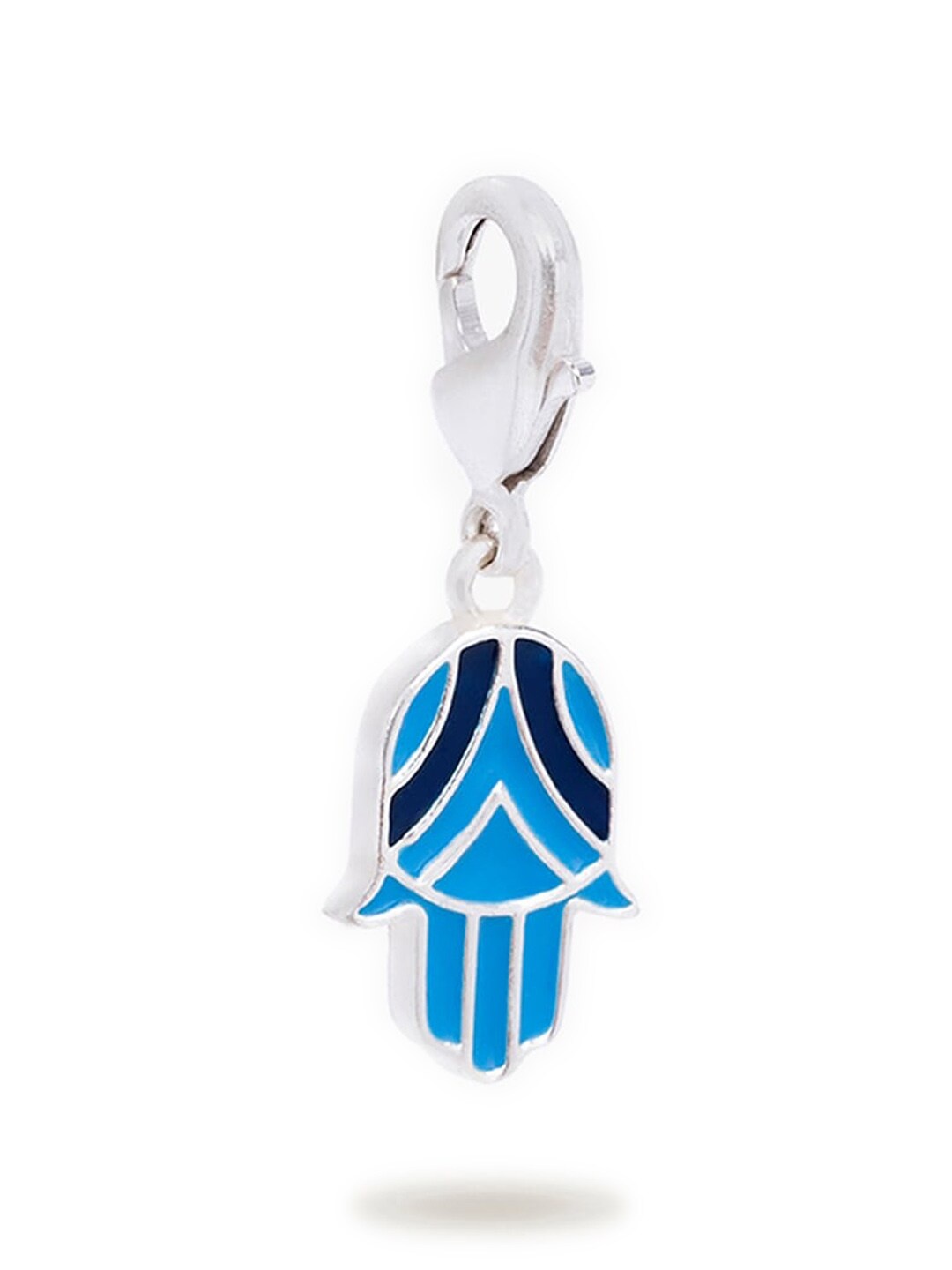 

March by FableStreet Blue & Silver-Toned Clover Necklace Charm