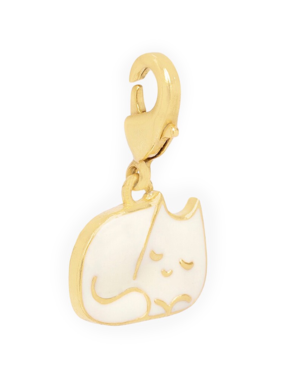 

March by FableStreet White & Gold-Toned Cat-titude Charm