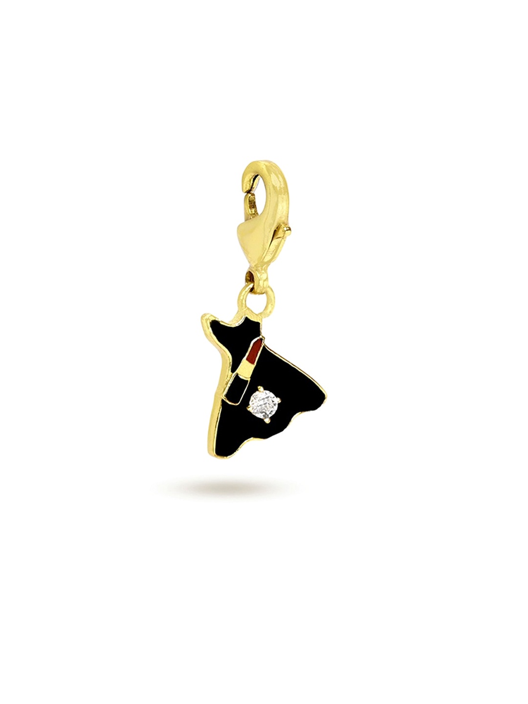

March by FableStreet Black & Gold-Toned Fashionista Charm