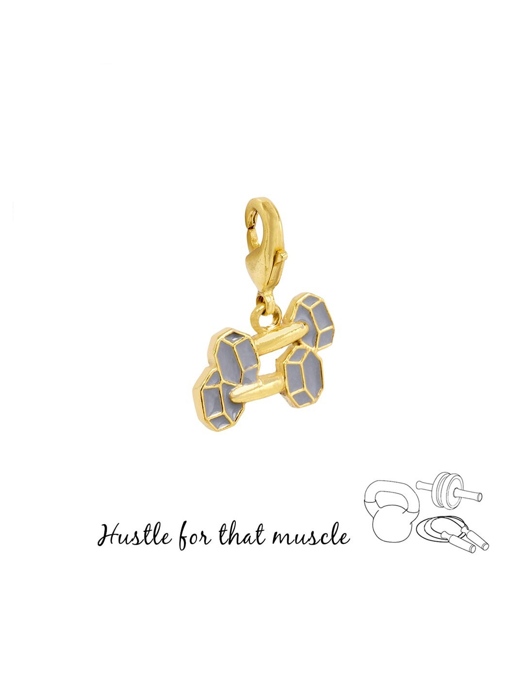 

March by FableStreet Gold-Toned & Grey Fitness Freak Charm