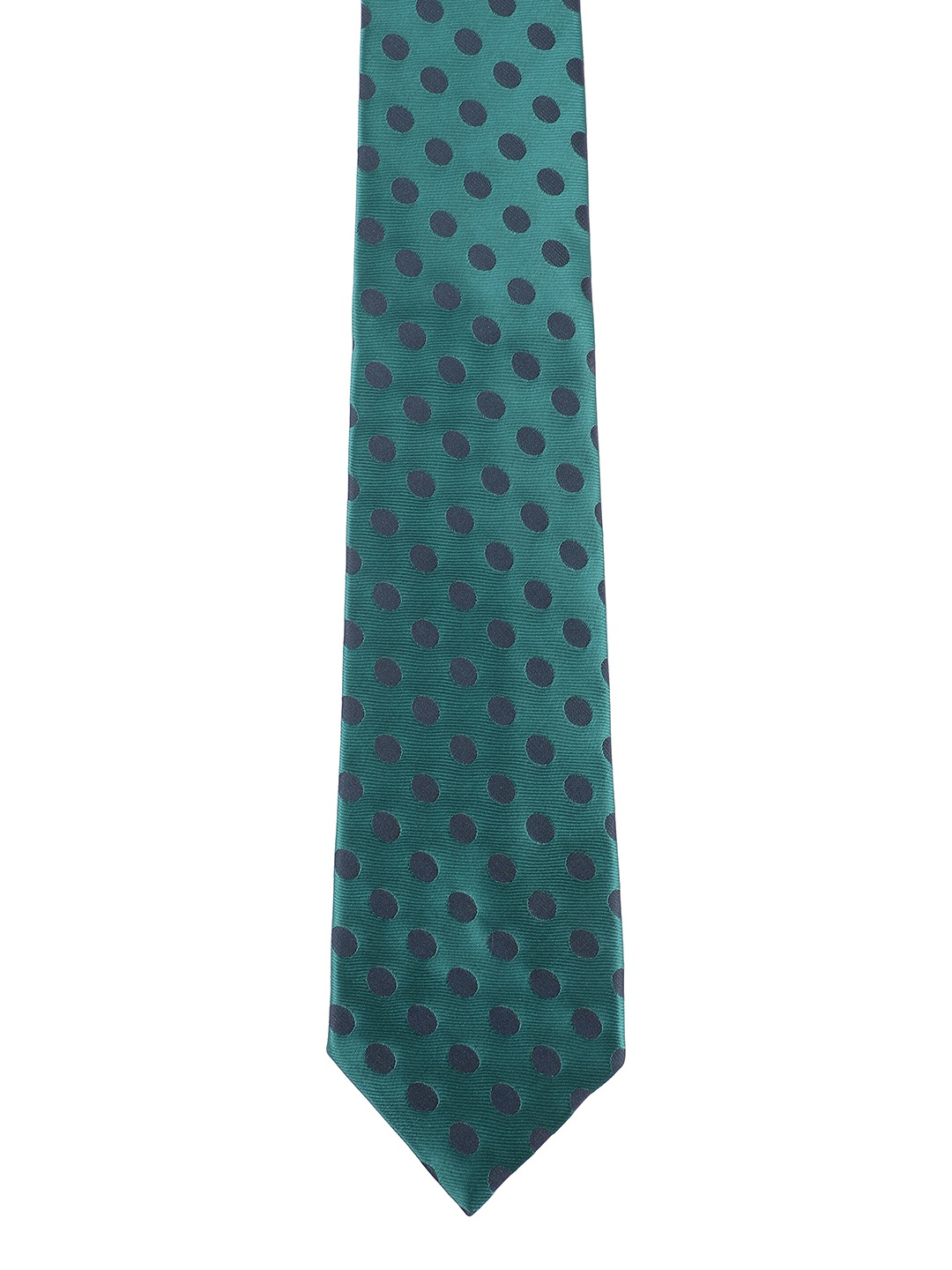 

Alvaro Castagnino Men Teal & Black Polka Dots Printed Skinny Tie