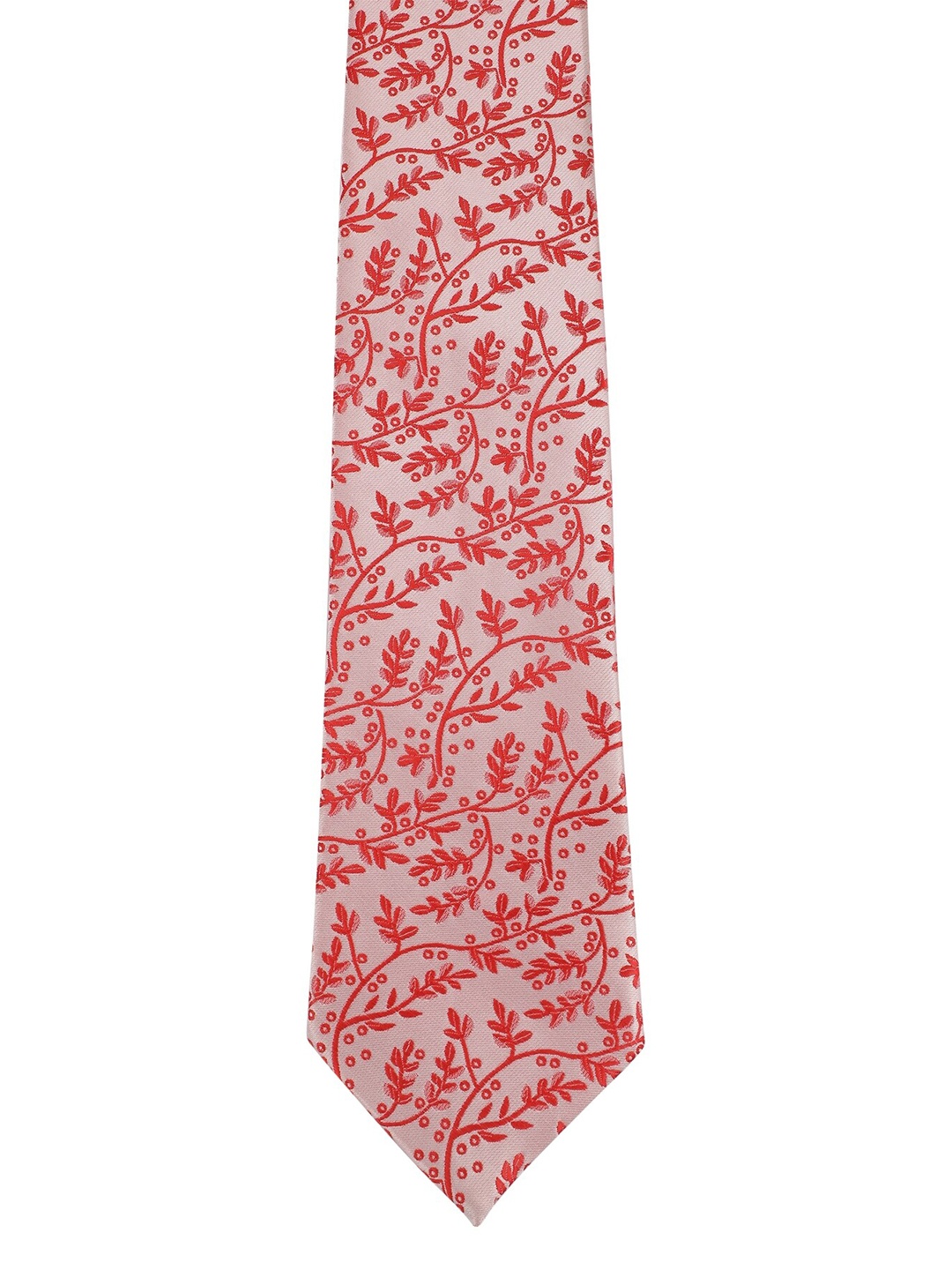 

Alvaro Castagnino Men Red & Cream-Coloured Floral Printed Skinny Tie