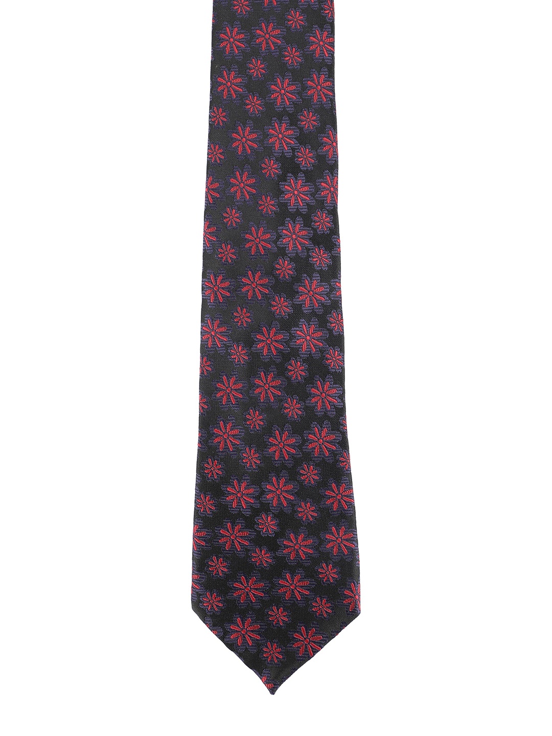 

Alvaro Castagnino Men Black & Magenta Printed Skinny Tie