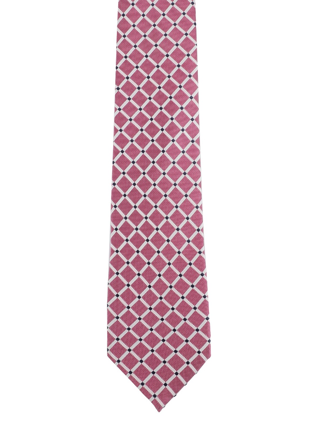 

Alvaro Castagnino Men Pink & White Diamond Printed Broad Tie