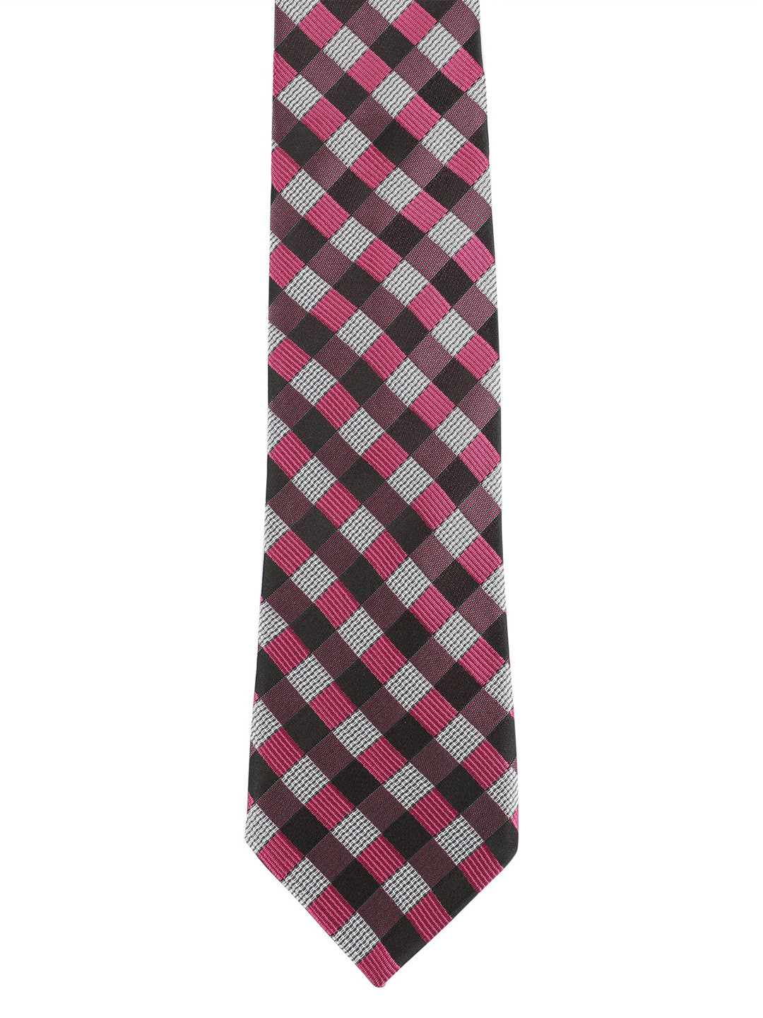 

Alvaro Castagnino Men Pink & Black Checked Broad Tie