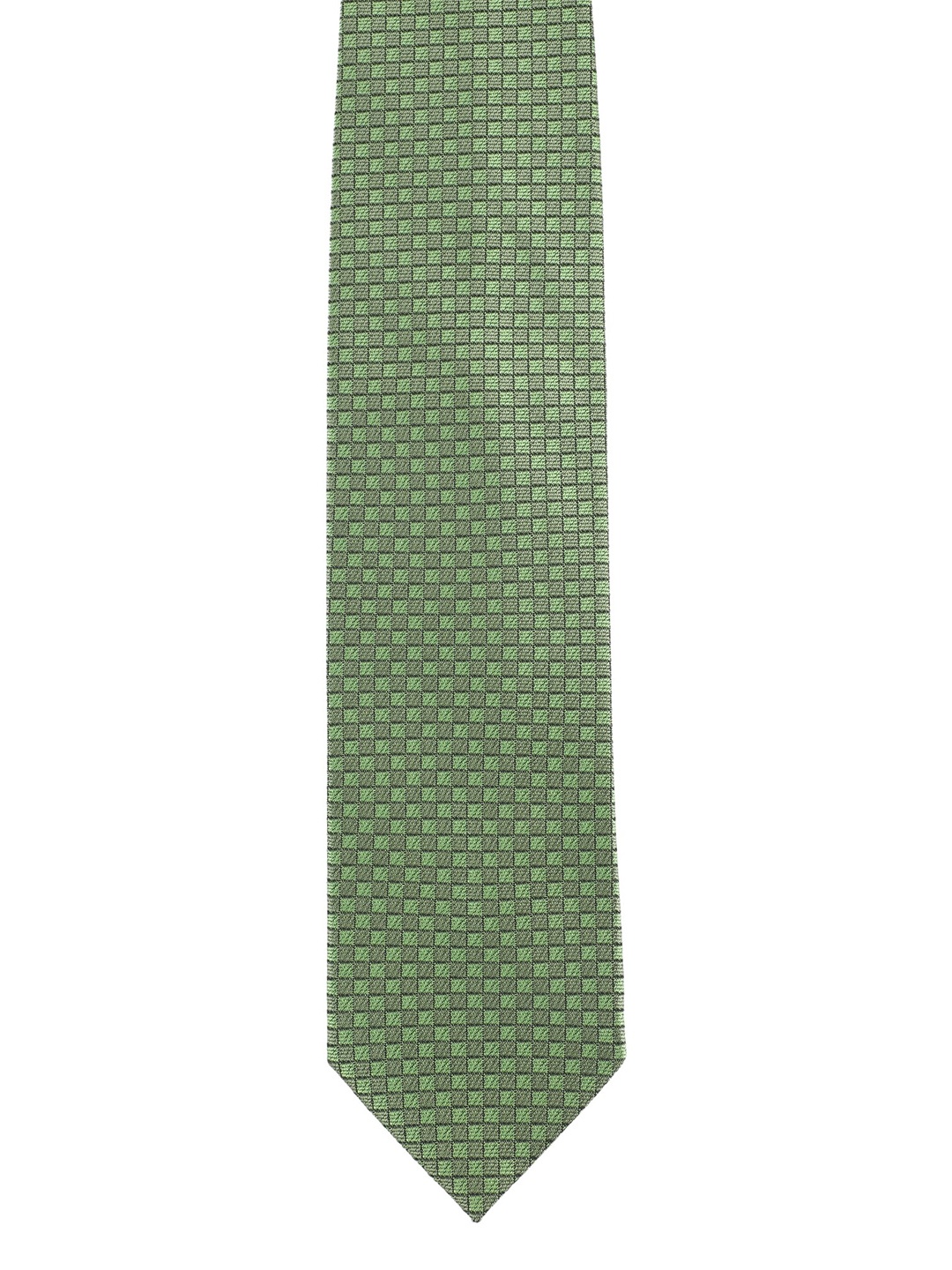 

Alvaro Castagnino Men Green & Grey Checked Skinny Tie