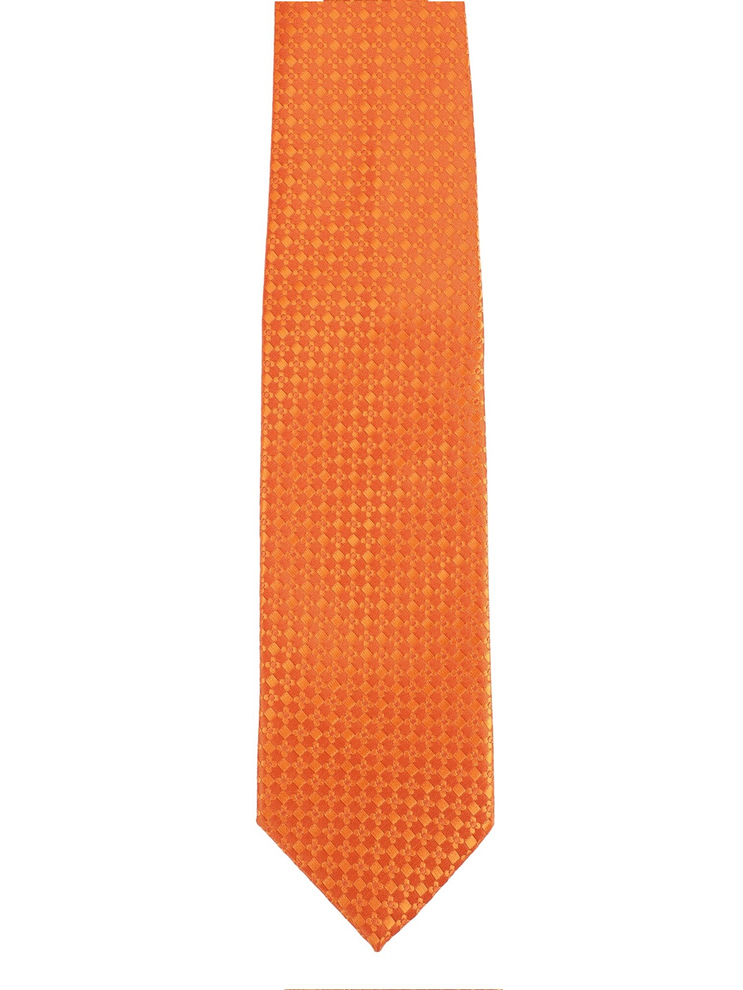 

Alvaro Castagnino Men Orange Woven Design Skinny Tie