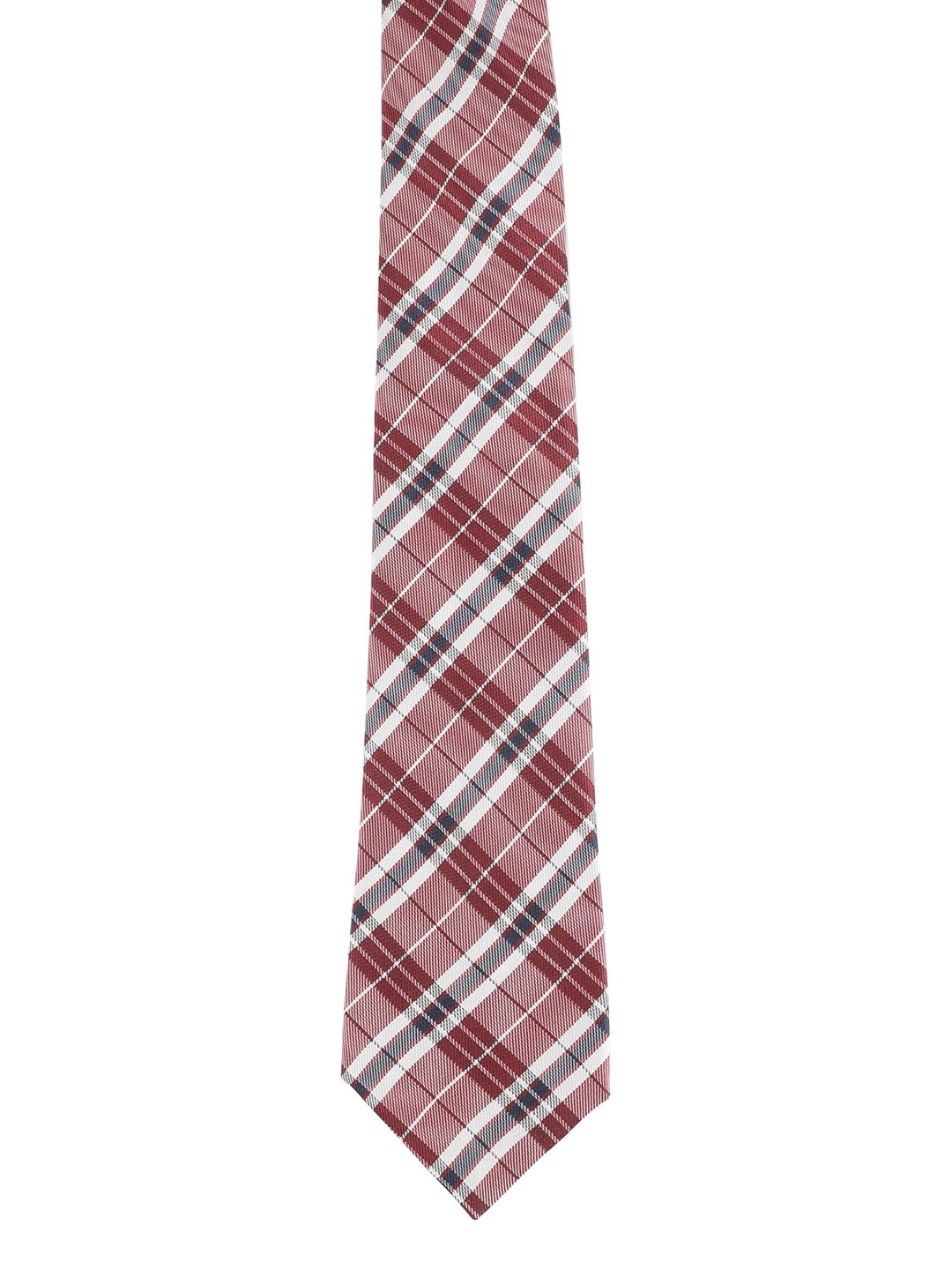 

Alvaro Castagnino Men Brown & White Checked Skinny Tie