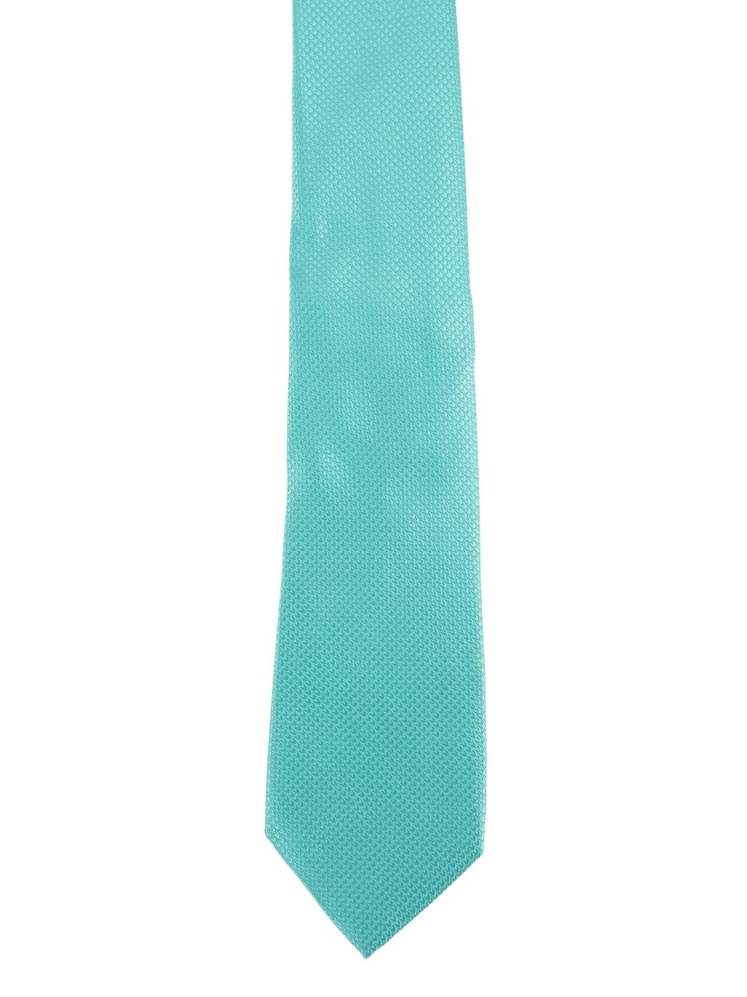 

Alvaro Castagnino Men Turquoise Blue Woven Design Broad Tie