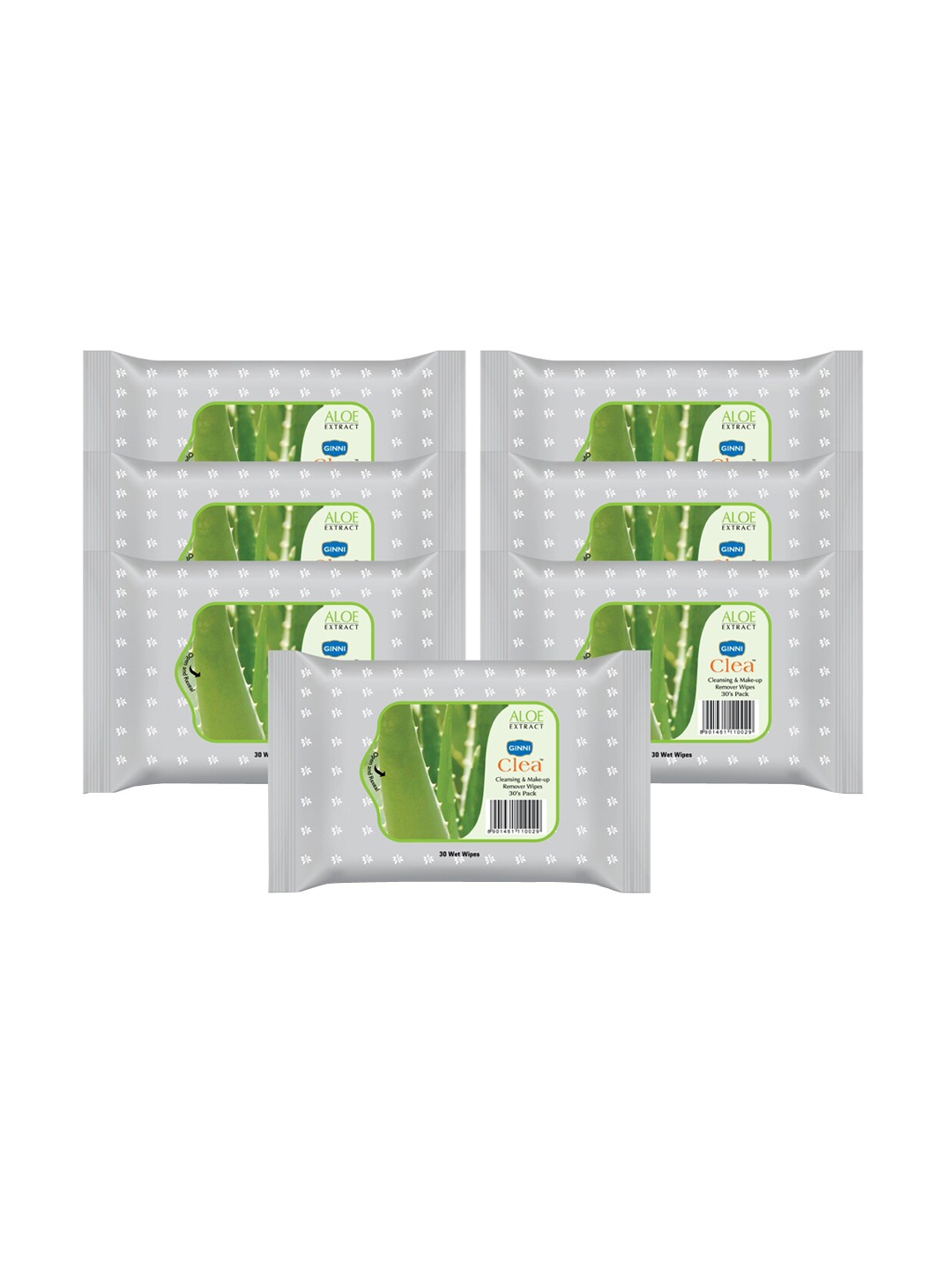 

GINNI Set of 7 Aloevera Cleansing & Makeup Remover Wet Wipes, White