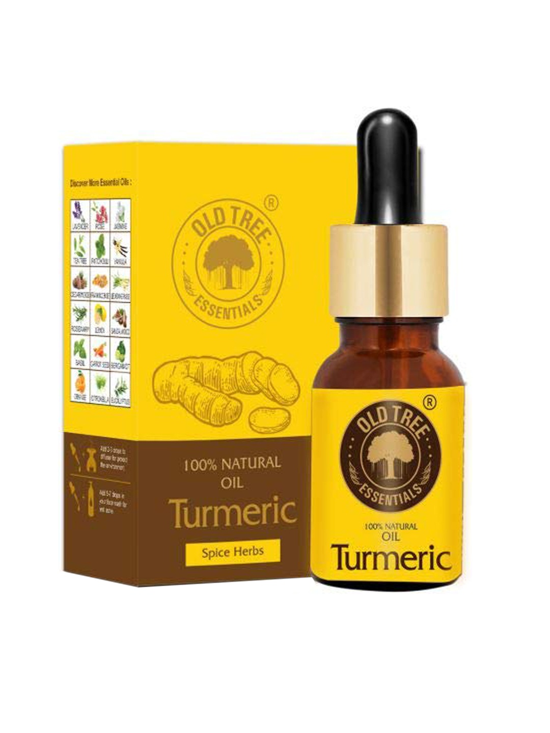 

OLD TREE Turmeric Oil for Skin and Hair Care - 15 ml, Yellow