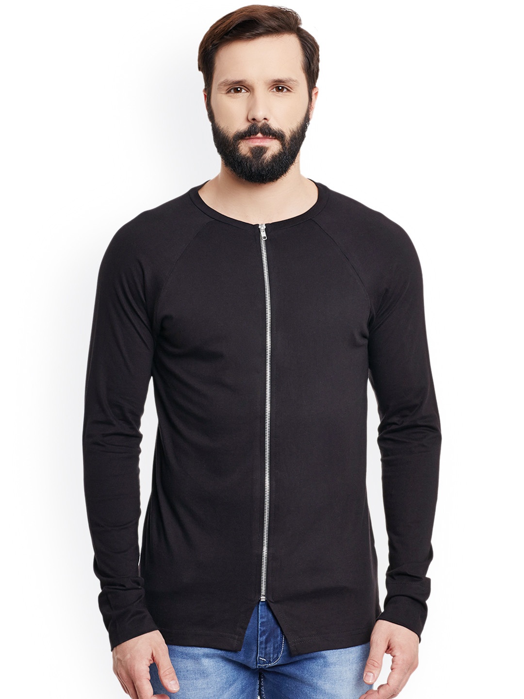 

GRITSTONES Men Black Zipper Jacket
