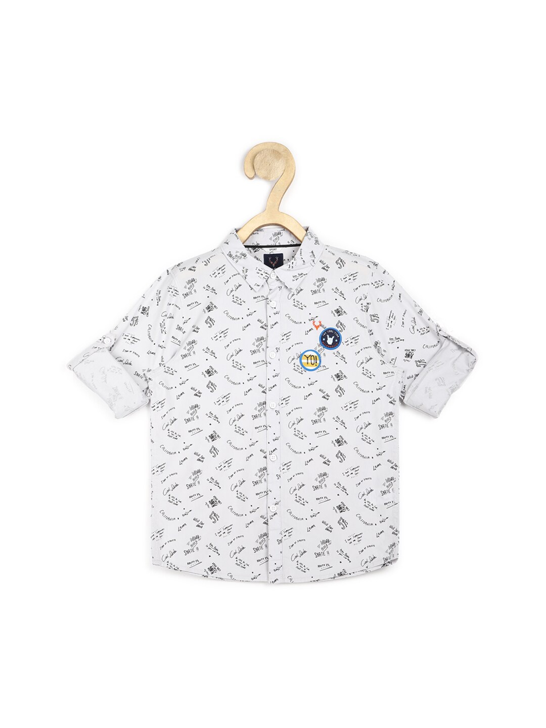 

Allen Solly Junior Boys White Slim Fit Printed Casual Shirt