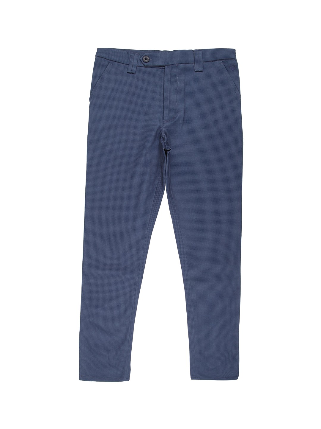 

Allen Solly Junior Boys Navy Blue Checked Slim Fit Trousers