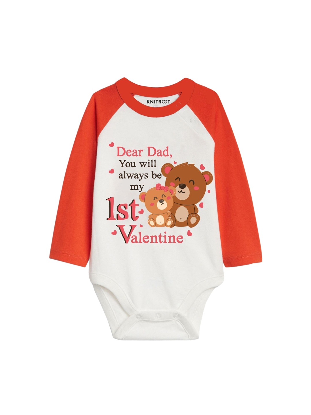 

KNITROOT Infants White & Red Printed Bodysuit