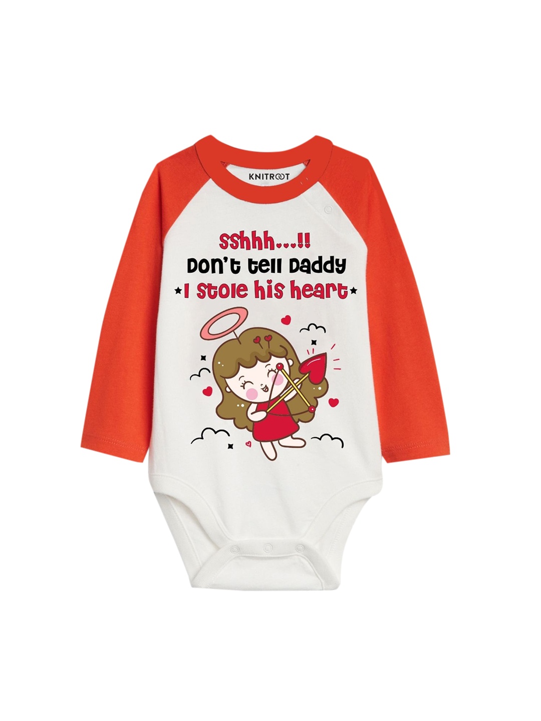

KNITROOT White & Red Printed Bodysuit