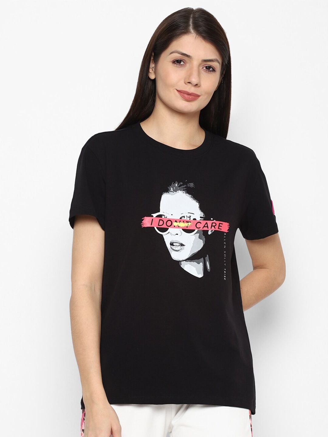 

Allen Solly Woman Black Printed T-shirt