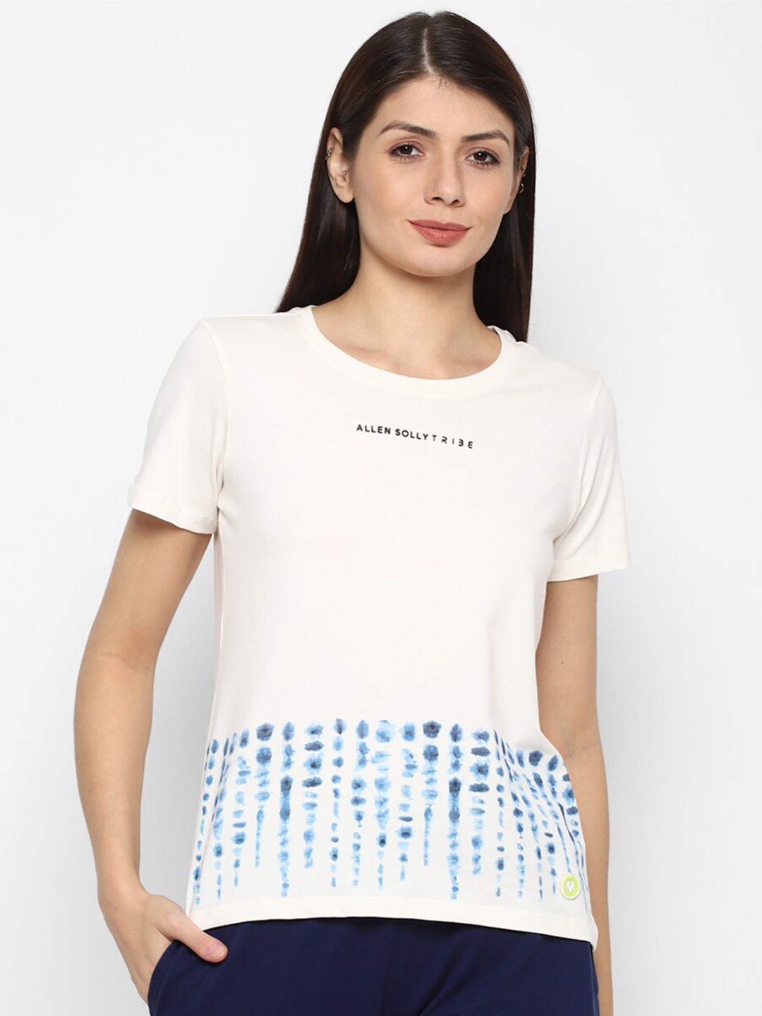 

Allen Solly Woman Cream-Coloured Printed T-shirt